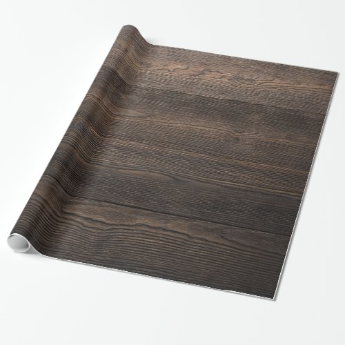 Rustic Dark brown WOOD LOOK texture Wrapping Paper