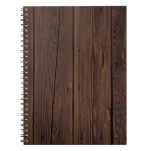 Rustic Dark Brown Wood Wooden Fence Country Style Notebook