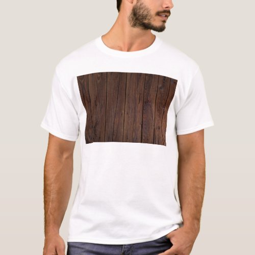 Rustic Dark Brown Wood Wooden Fence Country Style T_Shirt