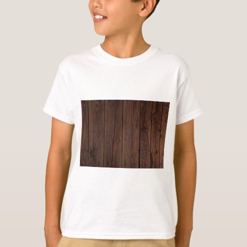 Rustic Dark Brown Wood Wooden Fence Country Style T_Shirt