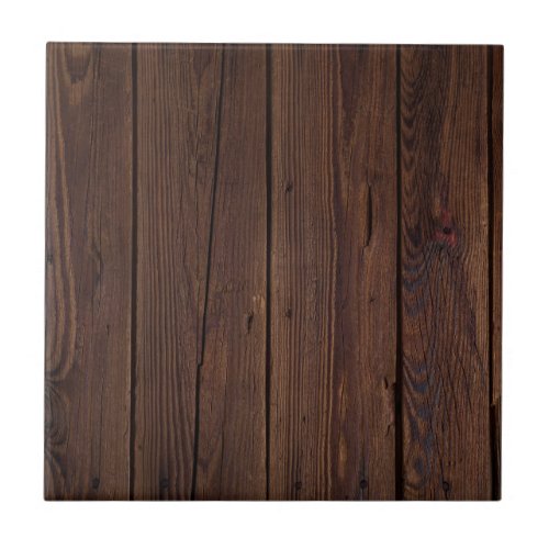 Rustic Dark Brown Wood Wooden Fence Country Style Tile