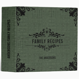 Rustic Dark Green Background Black Frame 3 Ring Binder