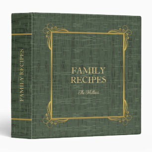 Rustic Dark Green With Gold Frame 4 3 Ring Binder