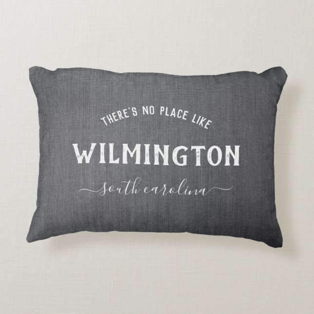 Rustic Dark Linen There's no place like Home House Accent Pillow (Back)