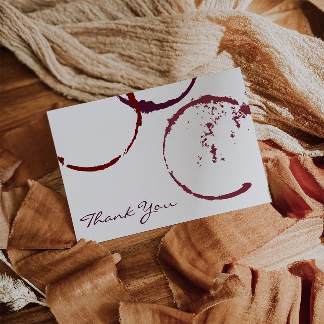 Rustic Dark Red Wine Stain Flat Thank You Card (Creator Uploaded)