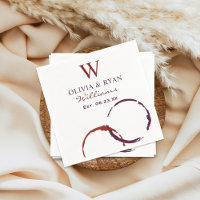 Rustic Dark Red Wine Stain Monogram Wedding