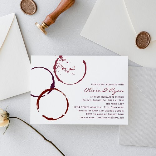 Wedding Rehearsal Dinner | Red Wine Theme Cards