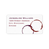 Rustic Dark Red Wine Stain Return Address Label (Front)