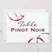 Rustic Dark Red Wine Stain Wedding Table Name Invitation (Back)
