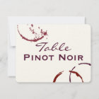 Rustic Dark Red Wine Stain Wedding Table Name