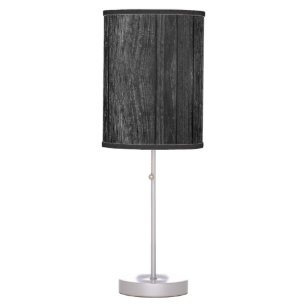 Rustic Dark Stained Wood Texture Table Lamp