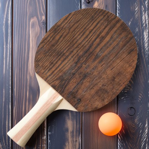 Rustic Dark Walnut Wood Ping Pong Paddle