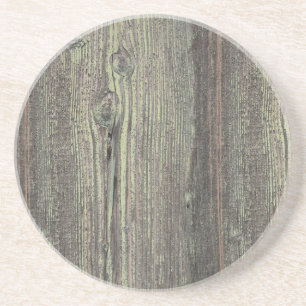 Rustic Dark Weathered Wood Background Coaster