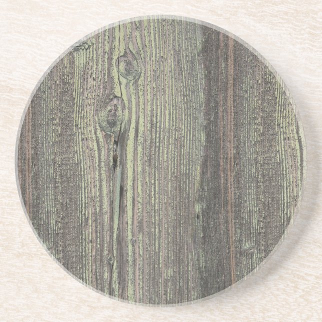 Rustic Dark Weathered Wood Background Coaster (Front)