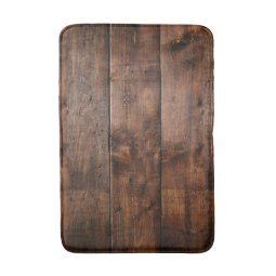 Rustic Dark Wood bath mat | Zazzle
