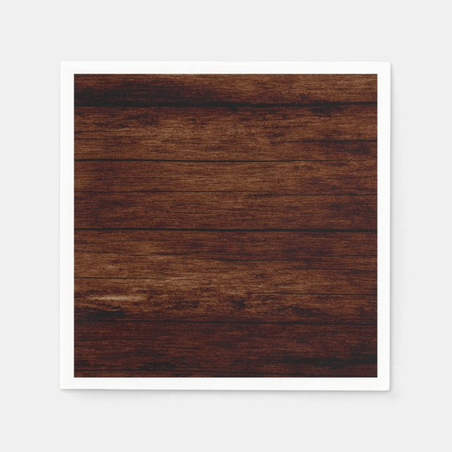 Rustic Dark Wood Napkins (Front)