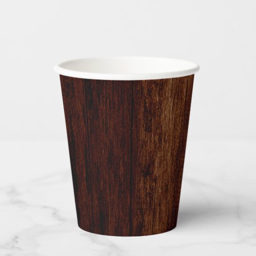Rustic Dark Wood Paper Cups