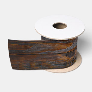 Rustic Dark Wood Tone Satin Ribbon