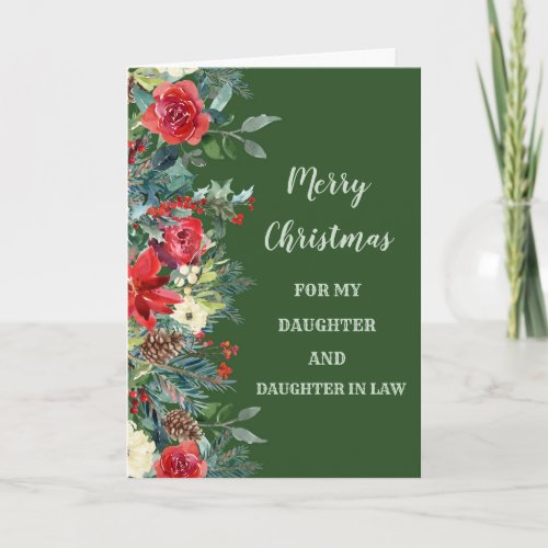 Rustic Daughter  Daughter in Law Christmas Card