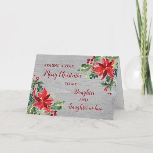 Rustic Daughter  Daughter in Law Merry Christmas Card