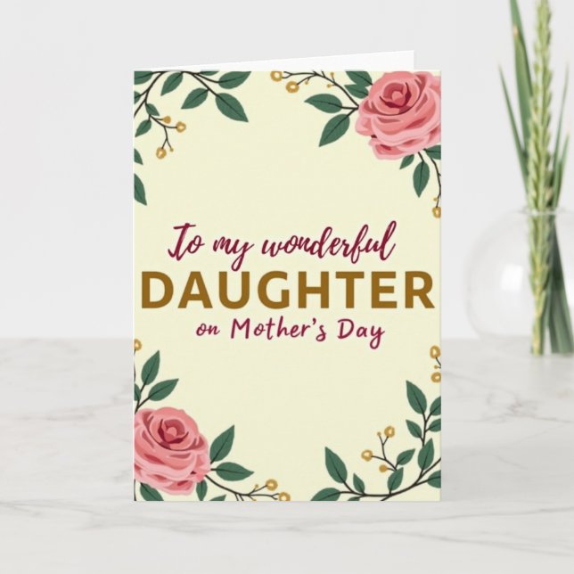 Rustic Daughter Mothers Day Card (Front)