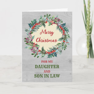 Rustic Daughter & Son in Law Merry Christmas Card
