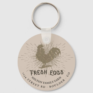 rustic decorative script farmhouse kraft monogram keychain