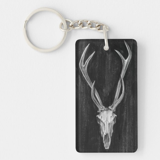 Rustic Deer Animal Head Keychain (Front)