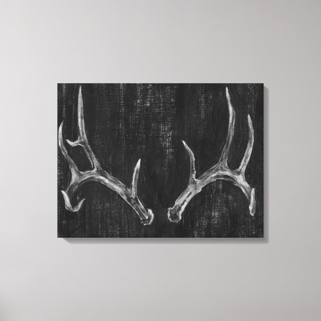 Rustic Deer Animal Head on Chalkboard Canvas Print (Front)