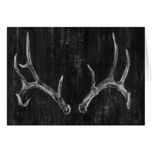 Rustic Deer Animal Head on Chalkboard Cards (Front Horizontal)