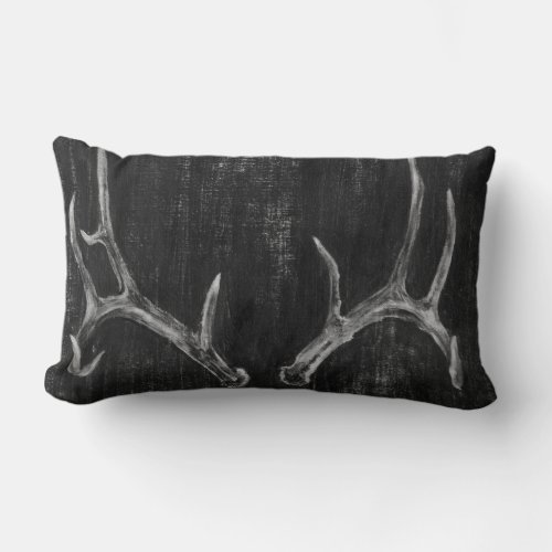 Rustic Deer Animal Head on Chalkboard Lumbar Pillow