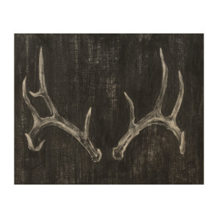 Rustic Deer Animal Head on Chalkboard Wood Wall Art