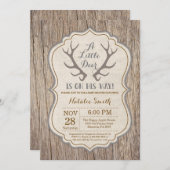 Rustic Deer Antler Baby Shower Invitation (Front/Back)