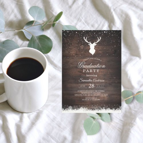 Rustic Deer Antler Graduation | Winter