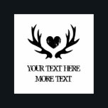 Rustic deer antler heart self inking wedding stamp<br><div class="desc">Rustic deer antlers and heart self inking wedding stamp. Vintage typography template with faded distressed love symbol. Perfect for country chic hunting theme marriage, engagement, bridal shower, anniversary, baby shower etc. Add your own text, monogram, funny quote or saying. Also nice for custom mailing message "save the date" or thank...</div>