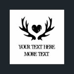 Rustic deer antler heart self inking wedding stamp<br><div class="desc">Rustic deer antlers and heart self inking wedding stamp. Vintage typography template with faded distressed love symbol. Perfect for country chic hunting theme marriage, engagement, bridal shower, anniversary, baby shower etc. Add your own text, monogram, funny quote or saying. Also nice for custom mailing message "save the date" or thank...</div>