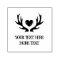 Rustic deer antler heart self inking wedding stamp
