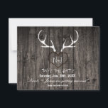 Rustic Deer Antlers & Carved Heart Save The Date<br><div class="desc">Rustic Deer Antlers & Carved Heart Save The Date Card. Matching items available.</div>