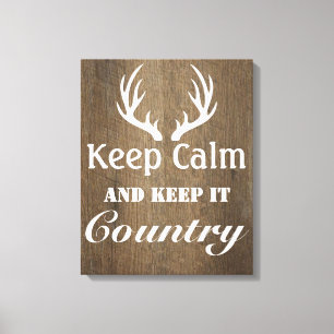Rustic Deer Antlers Keep It Country Canvas Print