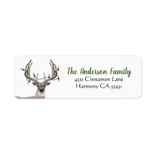 Rustic Deer Antlers Return Address Label