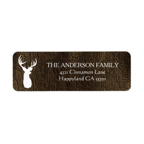 Rustic Deer Antlers Wood Label