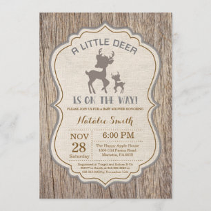 Rustic Deer Baby Shower Invitation