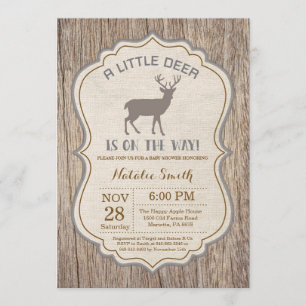 Rustic Deer Baby Shower Invitation