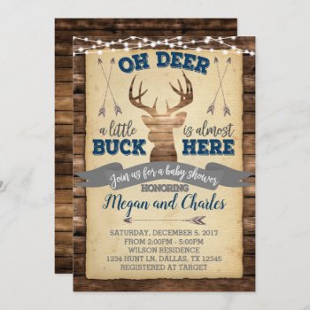 Rustic Deer Baby Shower Invitation Invite by PerfectPrintableCo at Zazzle