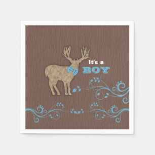 Rustic Deer Baby Shower Napkins