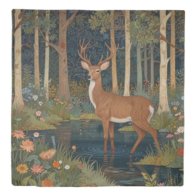 Rustic deer boho adventure woodland forest  duvet cover (Front)