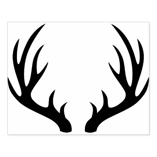 Rustic Deer Buck Antlers Silhouette Rubber Stamp | Zazzle