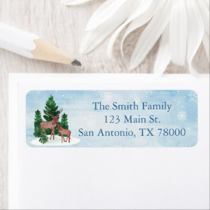 Rustic Deer Christmas Return Address Label