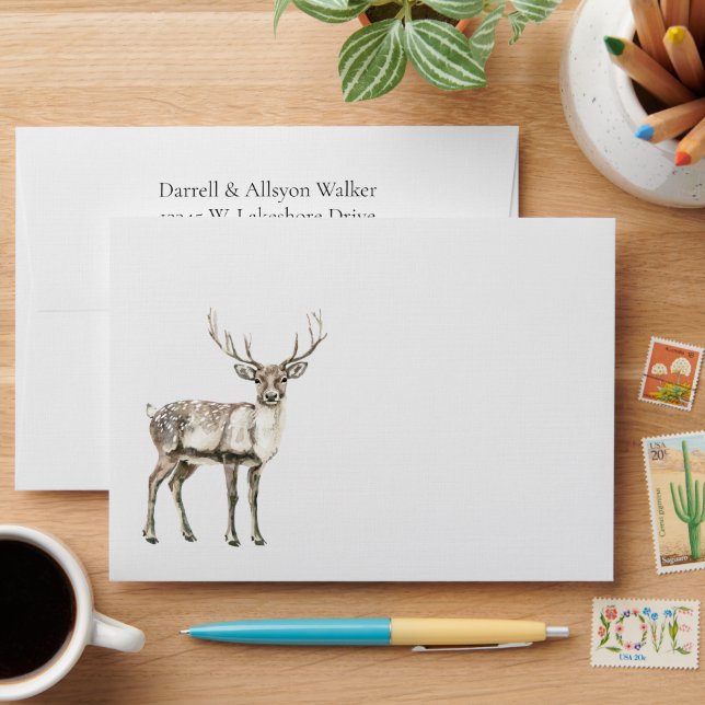 Rustic Deer Envelope (Desk)