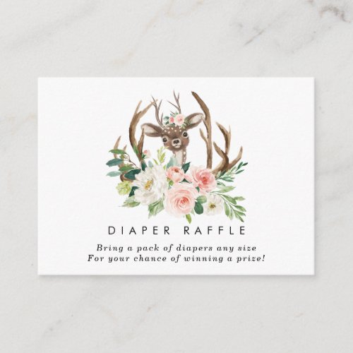 rustic deer floral Diaper Raffle enclosure card